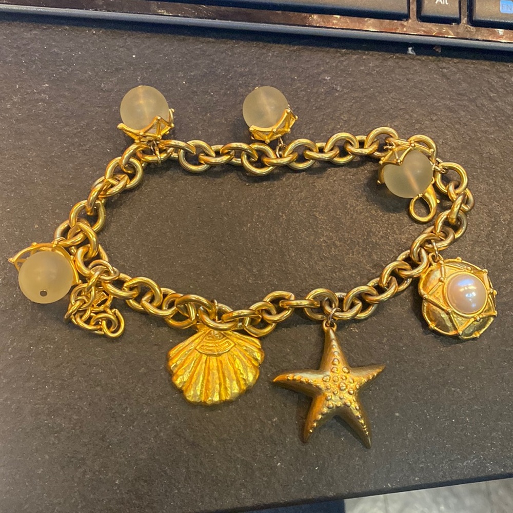 GIVENCHY Sea Creature Nautical Ocean Themed Vintage Charm Bracelet